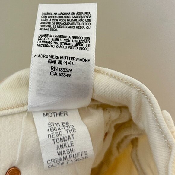 MOTHER The Tomcat High Waisted Jeans in Wash Cream Puffs Size US 29 - Picture 12 of 14